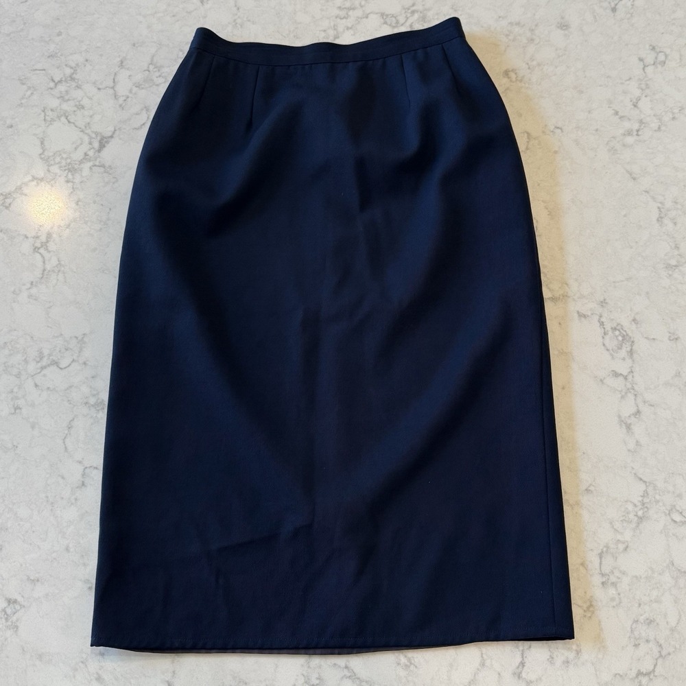 Bernard Perris Paris Skirt Navy Blue Lined Made In France XXS